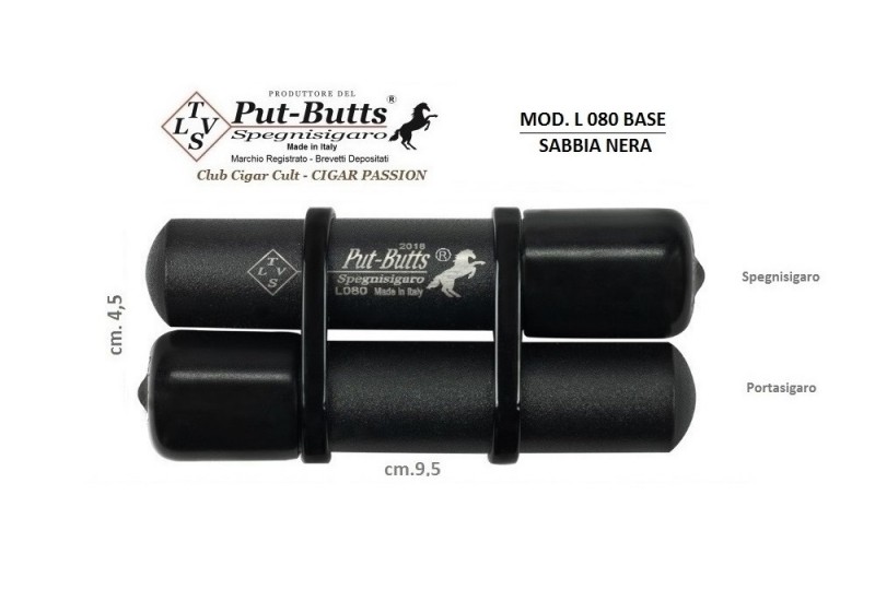 Put-Butts Spegnisigaro L 080 BASE Doppio con 1 Portasigaro Colore Sabbia Nera - Made in Italy -   