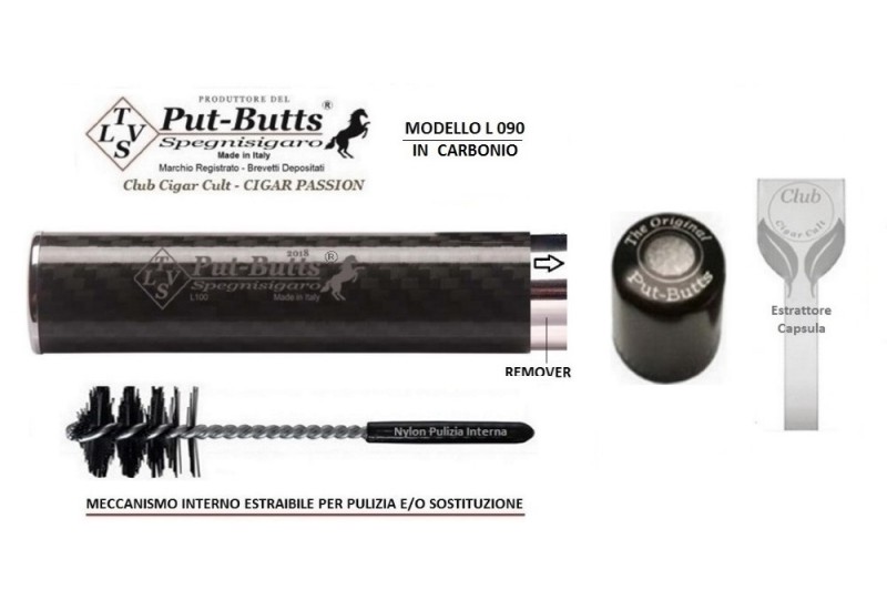 Put-Butts Spegnisigaro Singolo in CARBONIO - Made in Italy -
