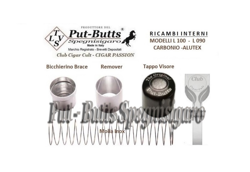 Put-Butts Spegnisigaro Ricambi Per L 100 - Carbonio - Alutex - Made in Italy